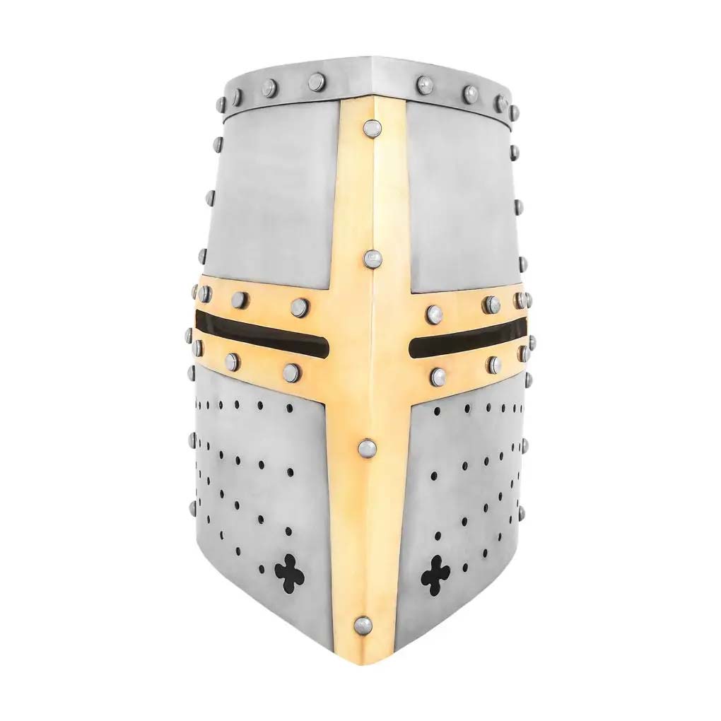 crusader motorcycle helmet with Brass Cross – Medieval Knight Armor with Leather Liner – Calimacil 1 Commerce - Zulily All Products Rithum Superman Featured in New Color:Black (Zipper & Mesh)