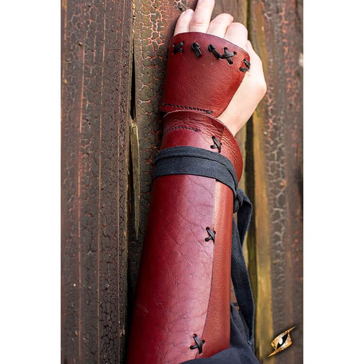  Samurai Leather bracers, larp or cosplay leather and metal  bracers for fantasy cosplay, accurate replica. : Handmade Products