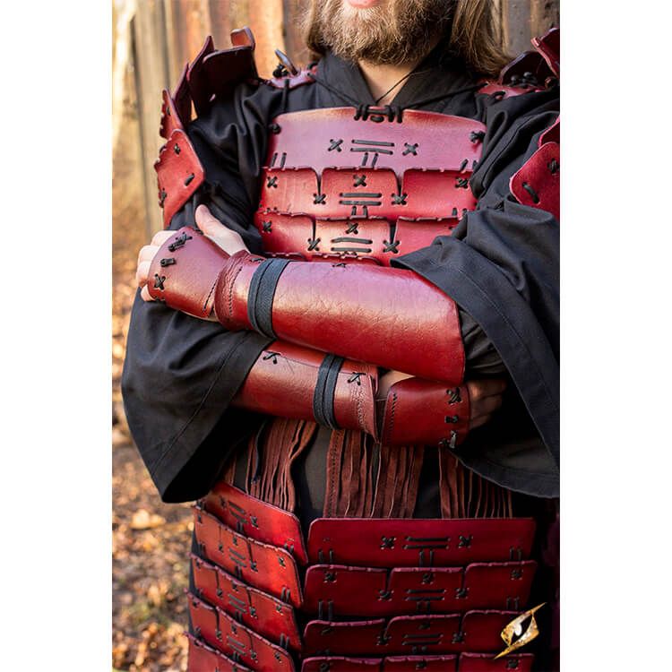 Samurai Leather bracers, larp or cosplay leather and  