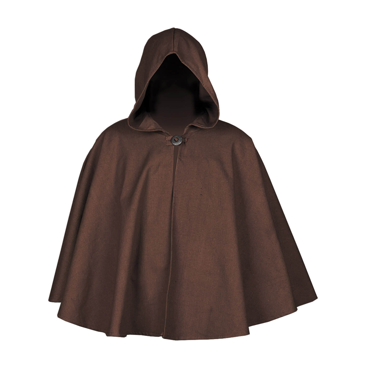 Cape longue médiévale marron avec capuche enfant Cape longue médiévale marron avec capuche enfant