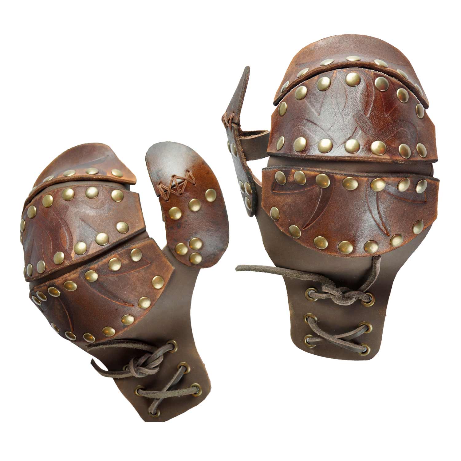 Ashen Viking Bracers with Mitons - Leather Armor for LARP – Les