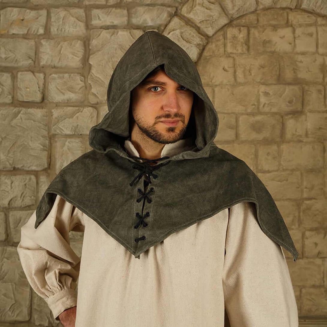 Folke Suede Hood | Medieval Round Hood – Calimacil