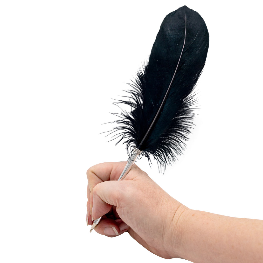 Feather Quill Black Ballpoint Pen