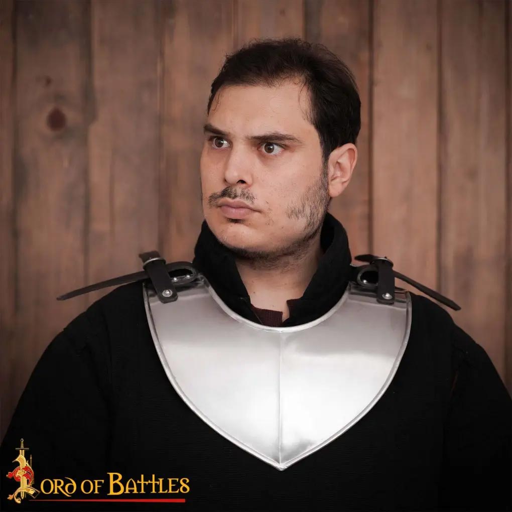 Classic Steel Gorget – 20 Gauge Medieval Neck Armor with Leather Straps ...