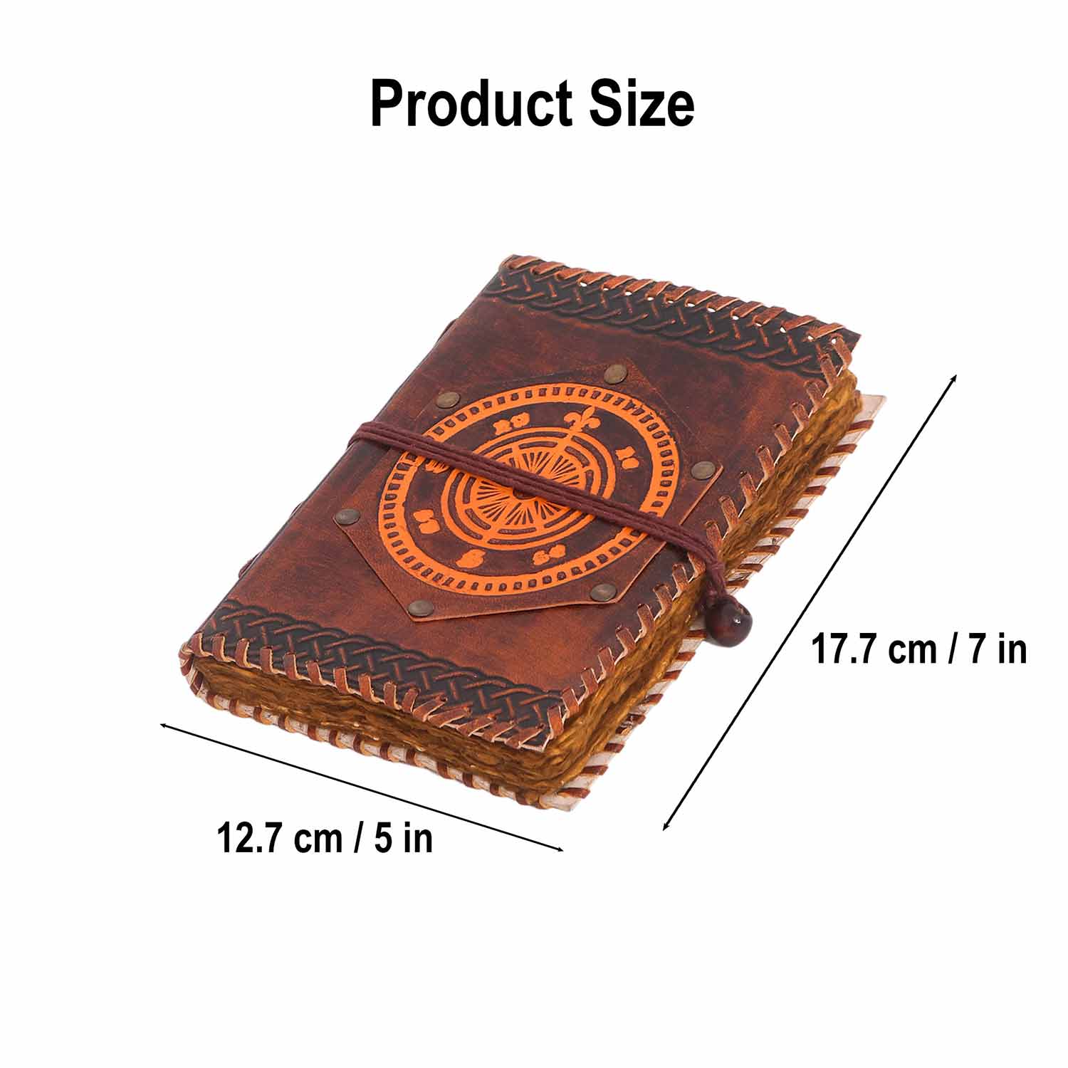 Compass Leather Journal with Antique Paper & Cord | Calimacil