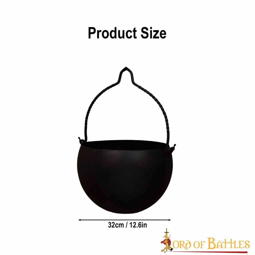 Hand-Forged Iron Cauldron – 32 cm Campfire Pot for LARP & Reenactment ...