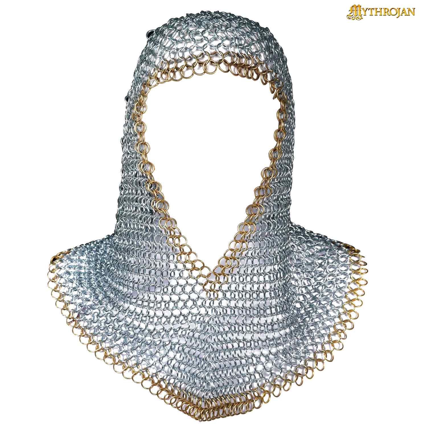 Medieval Knight Chainmail Coif with Brass Edges - Large – Calimacil