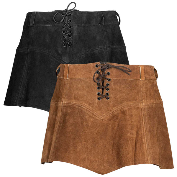 Nuala Leather Skirt - Suede