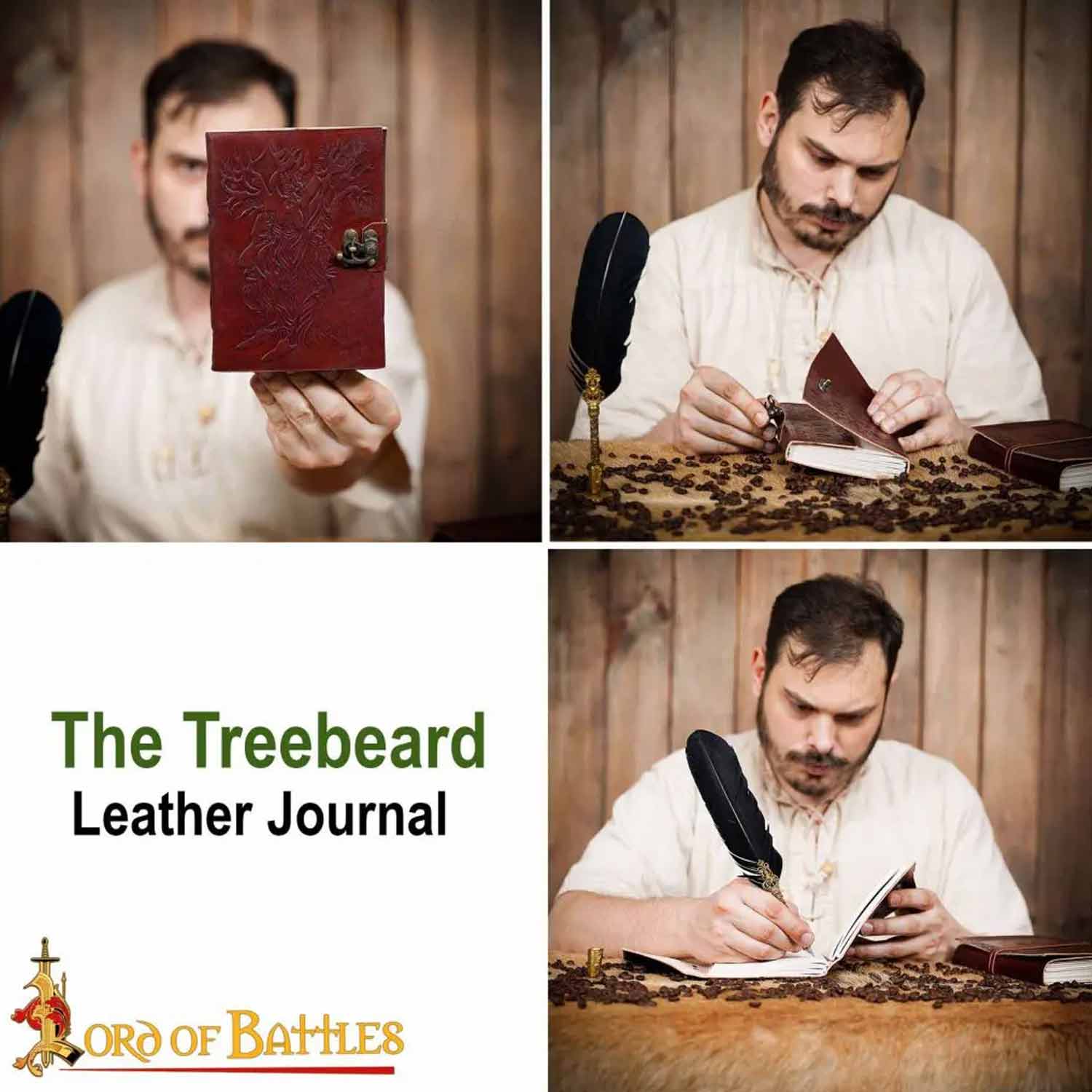 Tree of Wisdom Leather Journal with Lock – Medieval Fantasy Accessory ...