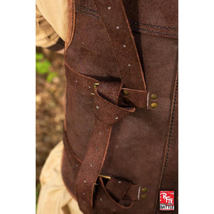 Focus on the straps of the brown RFB Viking Leather Armor