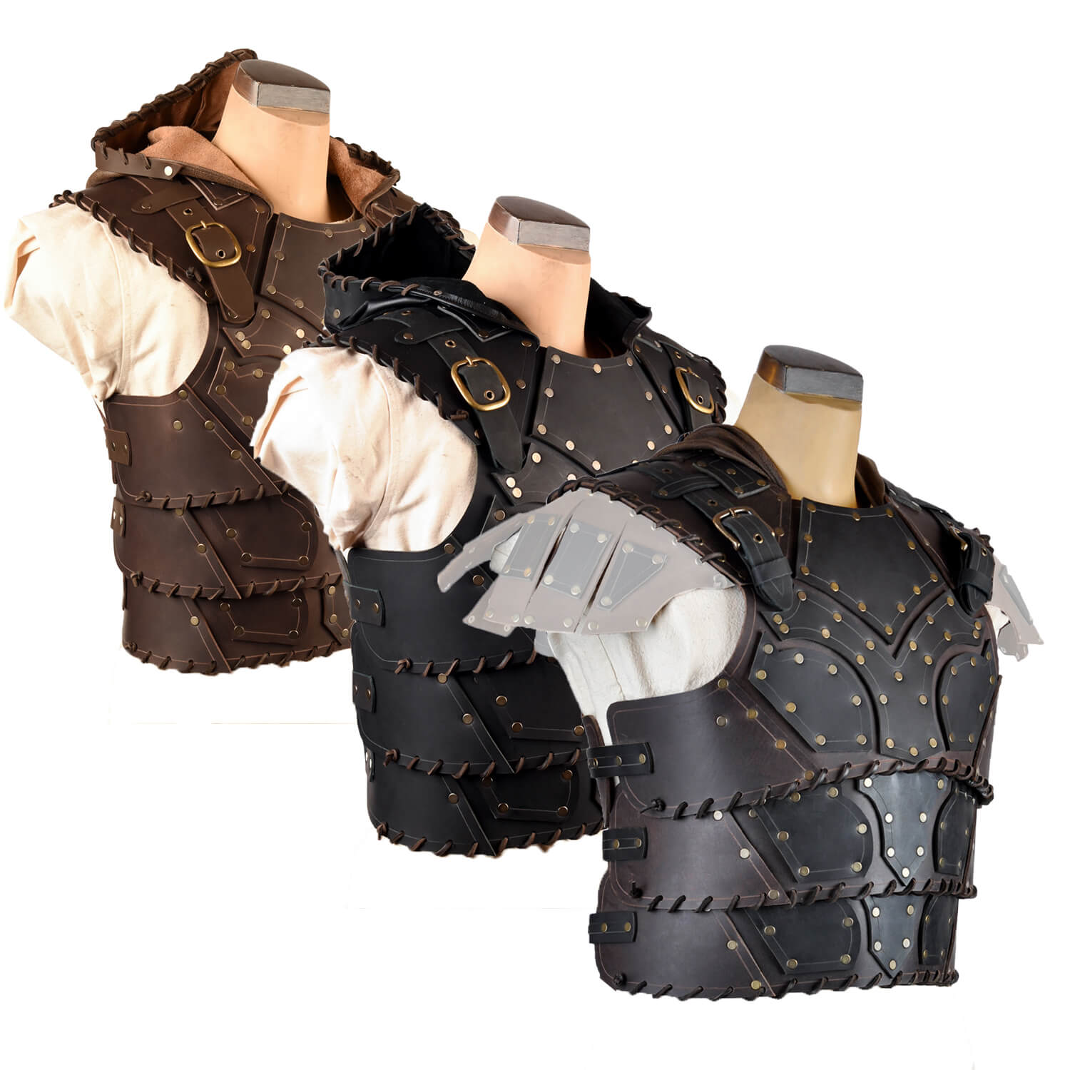 Carbuncle Armor Articulated Scoundrel Armor (Torso) with Hood - LARP Leather Armour ...