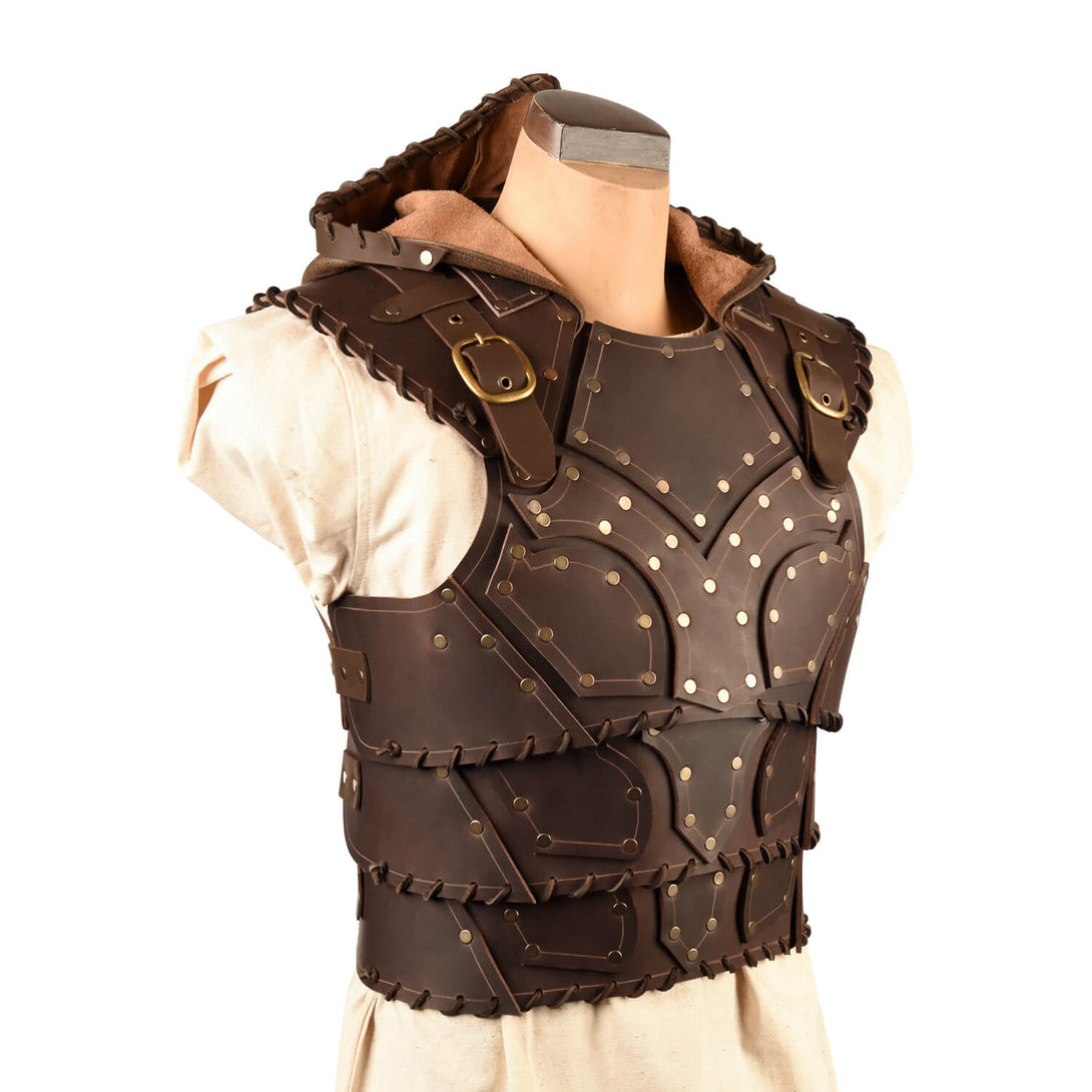 Carbuncle Armor Articulated Scoundrel Armor (Torso) with Hood - LARP Leather Armour ...